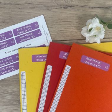 Étiquettes autocollantes 2 lignes pour objet