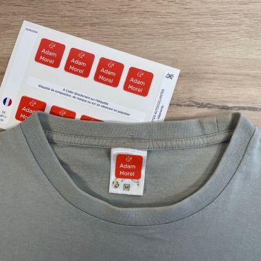 Étiquettes autocollantes 2 lignes carrées